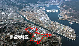 津波復興拠点事業の一環として約20haを造成。斜面などを切り取った土砂（切土）101万&sup3;のうち約43万m&sup3;を盛土材として再利用しました