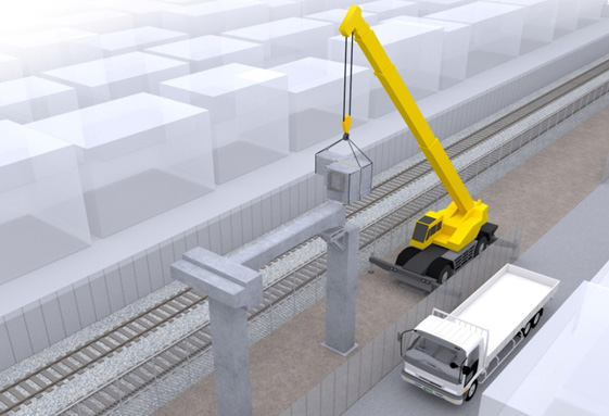 プレキャストラーメン高架橋の施工イメージ