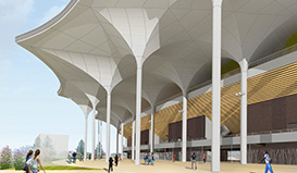 新青森県総合運動公園陸上競技場 完成イメージ（提供：伊東豊雄建築設計事務所）