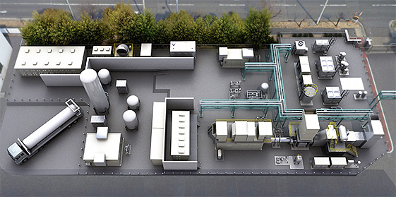 オンライン カジノ 破産コジェネレーションシステムプラントの俯瞰図（CG）